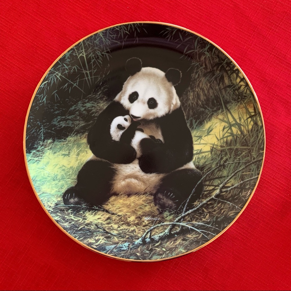 Vintage Decorative Panda Plate 1988 Bradex “The Panda” Endangered Species